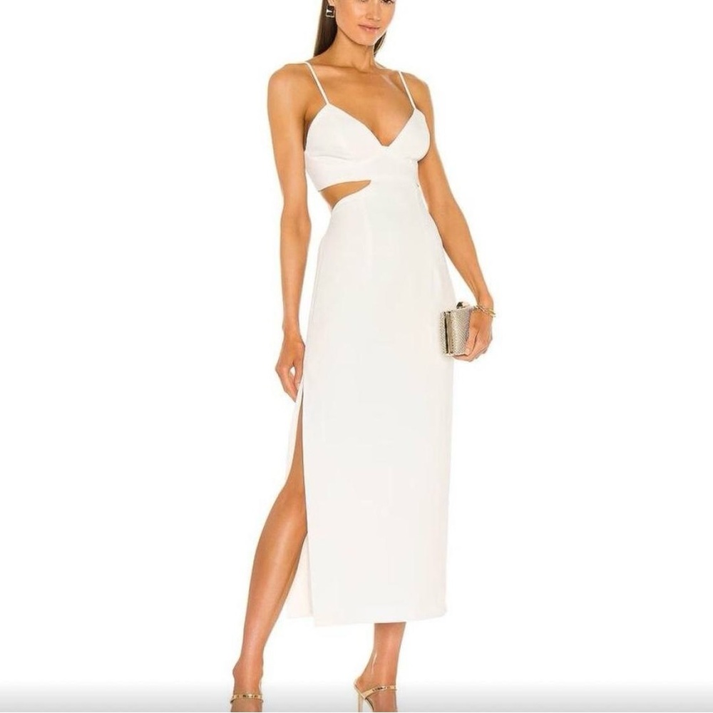 Bardot | Cut Out Slit Midi Dress | Ivory | Small